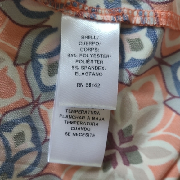 Wisp Petites Orange and Blue Floral Print Sleeveless Sundress - Size 8P (Petite) - Picture 5 of 6